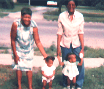 Dee on the left with Grandmother Ellis